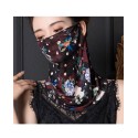 Bright Floral print pattern , ear-hanging, tube magic scarf, face mask