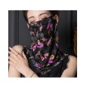 Retro black pattern print , ear-hanging, tube magic scarf, face mask
