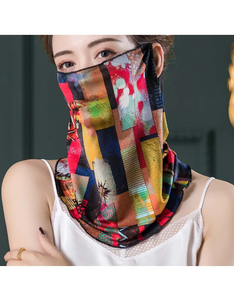 Colors puzzle pattern, ear-hanging, tube magic scarf, face mask