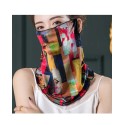 Motif de puzzle de couleur, suspension d'oreille, foulard magique tube, masque