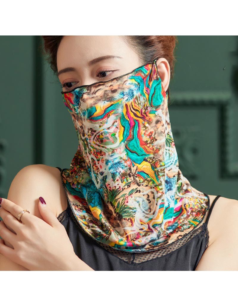 Dreamy abstract watercolor pattern, ear-hanging, tube magic scarf, face mask