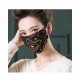 Gold chains pattern printed mulberry silk face mask