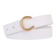 Women's buckle smooth leather belt