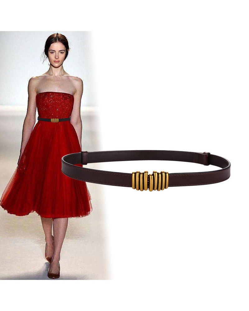 Skinny Leather belt womens stylish retro belt - Super X Studio