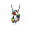 Rainbow enamel stainless steel pendant