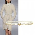 Pearl decoration stretch belts for women