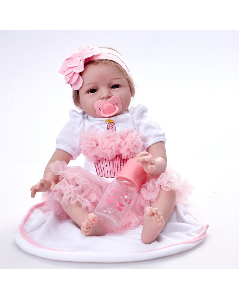 Full body silicone baby girl doll