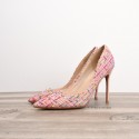 Rose candy color fabric high heels