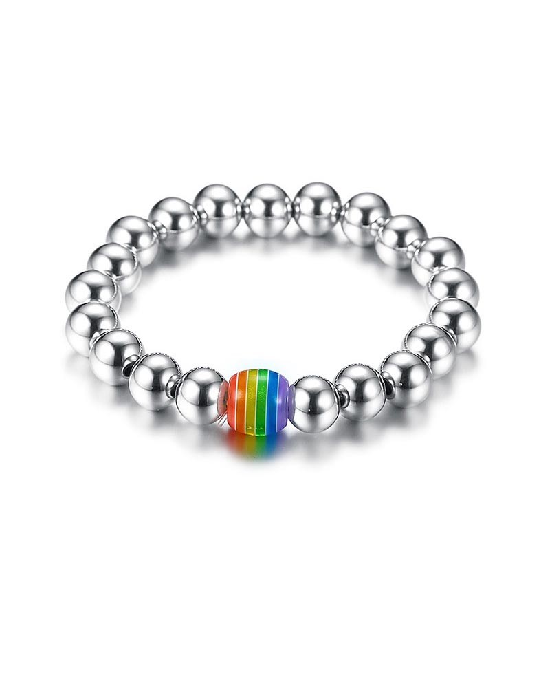 Steel bracelet rainbow element