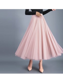 ワンサイズピンクのハイウエストチュールフローリーフェアリースカート