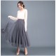 Stylish grey waist tulle flowy skirt