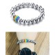 Steel bracelet rainbow element