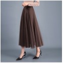Stylish long brown tulle skirt
