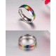 Rainbow stainless steel small ring