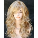 Long curly wavy blond hair wig