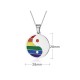 Stainless steel pendant yin yang rainbow