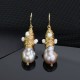 Bijoux de boucles d’oreilles de luxe faits à la main en plaqué or