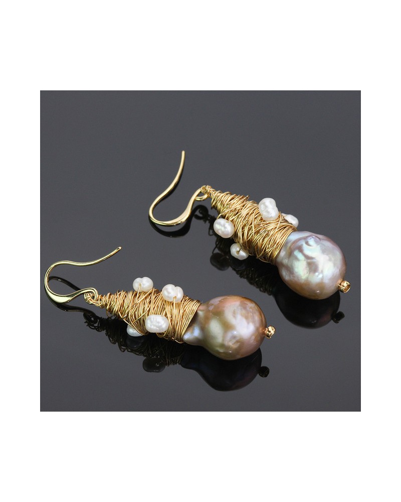 Handmade Luxury gold-plated earrings jewelry