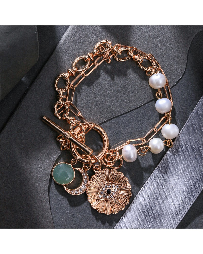 Luxury pearl pendant bracelet