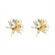 Vintage naturel pearl gold-plated earrings