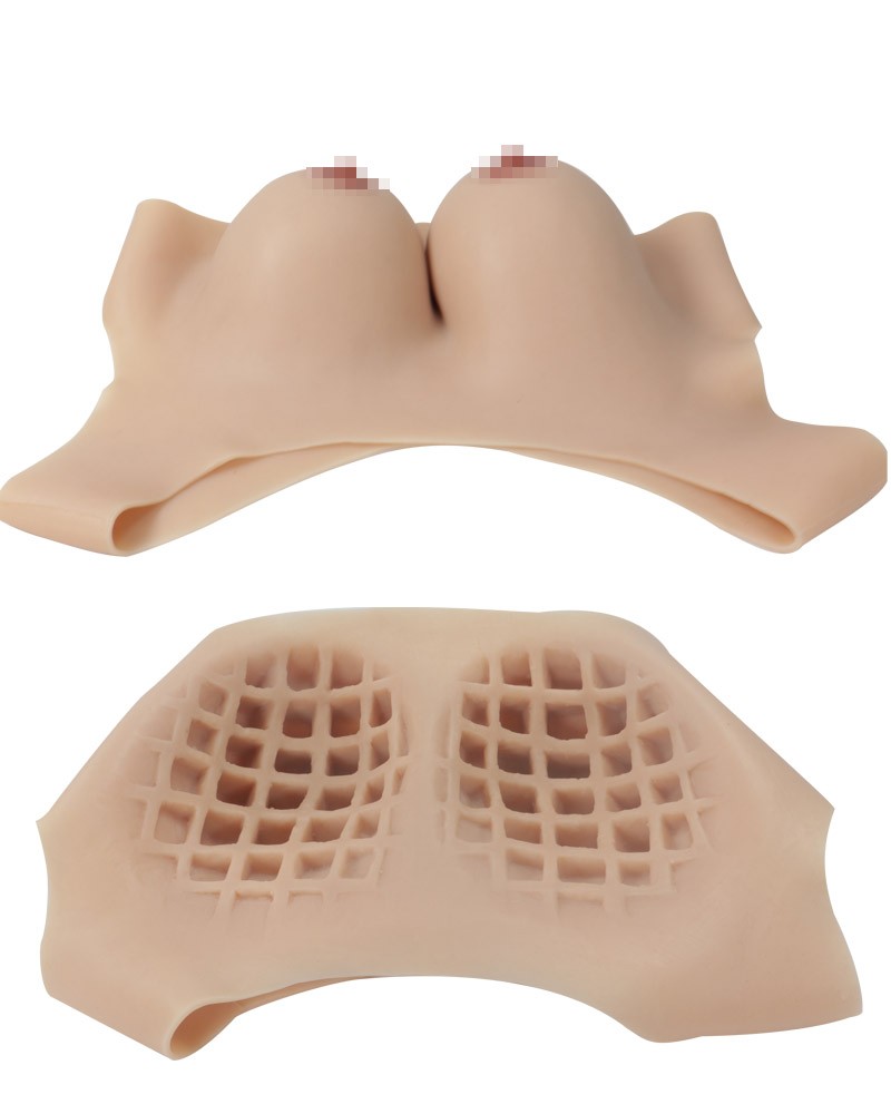New Version Collarless Inner&Back Hollow Out Silicone Breast Plate