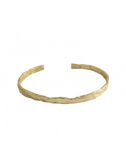 Irregular sterling silver bracelet gold foil pattern