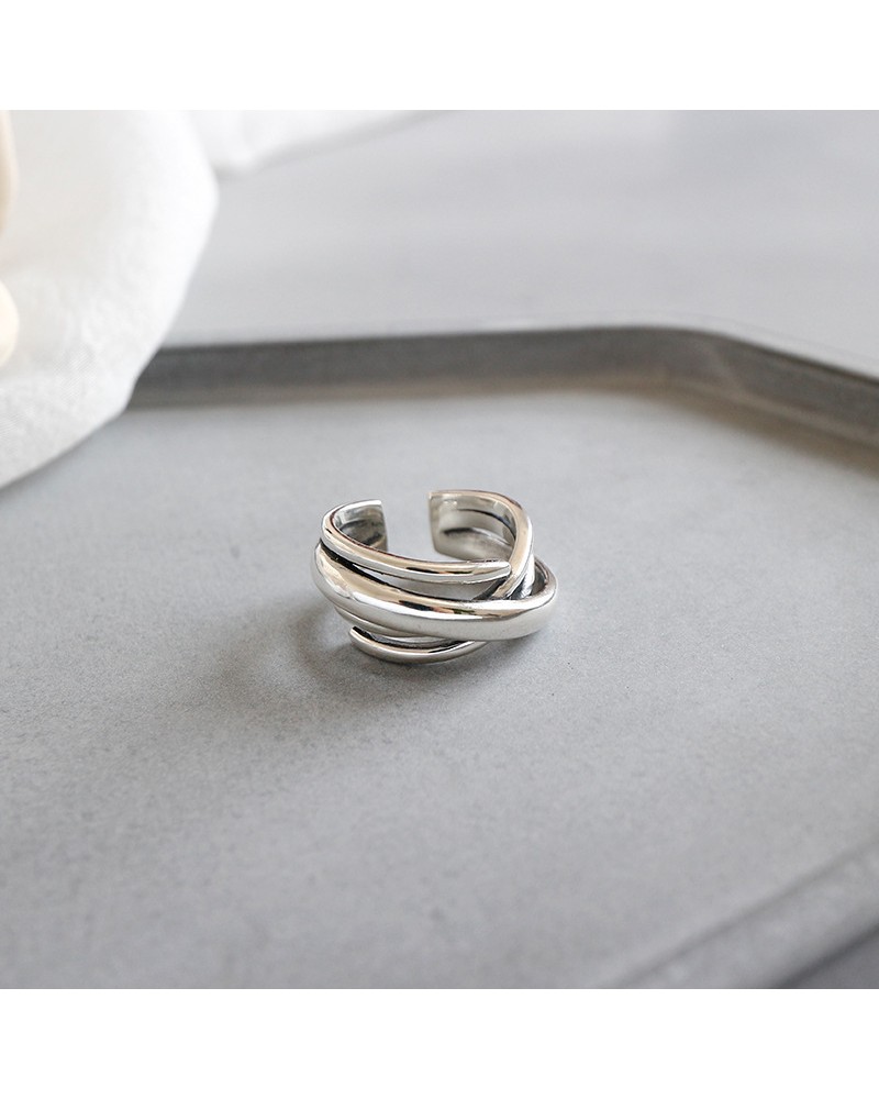 Styling aesthetic adjustable sterling silver ring
