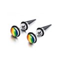 Stainless steel rainbow earrings