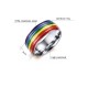 Stainless steel rainbow enamel ring
