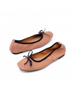 Pinkish brown girls soft flat shoes