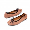 Chaussures plates souples pour filles marron rosé