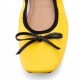 Refined and chic yellow rubber sole flats