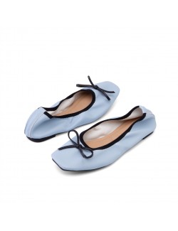 Pale blue chic rubber sole flats stylish versatile