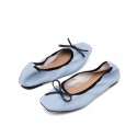 Chaussures plates à semelle en caoutchouc chic bleu pâle élégantes et polyvalentes