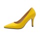 Women's Yellow Patent Mid-Heel Pumps