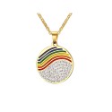 Rainbow enamel golden pendant crystal synthetics