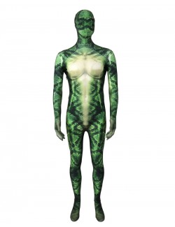 green snake pattern costume zentai