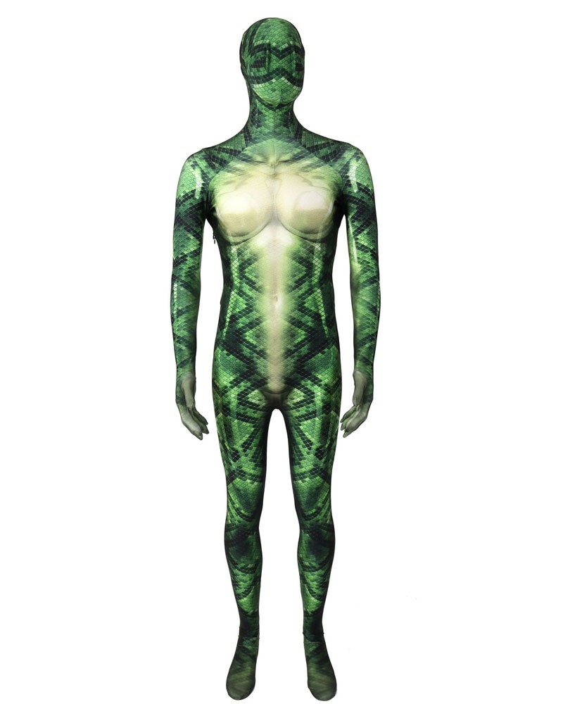 green snake pattern costume zentai