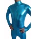 Metallic unitard blue shiny bodysuit catsuit