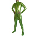 Metallic unitard green shiny bodysuit catsuit