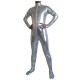 Metallic unitard silver shiny bodysuit catsuit