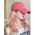 Pink baseball cap wigs hair extensions adjustable hat wig