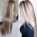 Extra Long Straight Blonde Lace Front Top Wig