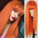 Long Straight Wig with Bangs