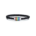 Bracelet synthetic leather rainbow closure