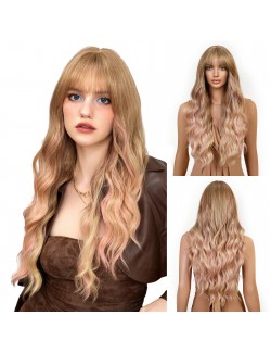 2025 Trendy Color-Clash Long Wig with Bangs