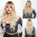 Blonde long natural wave crossdresser wigs