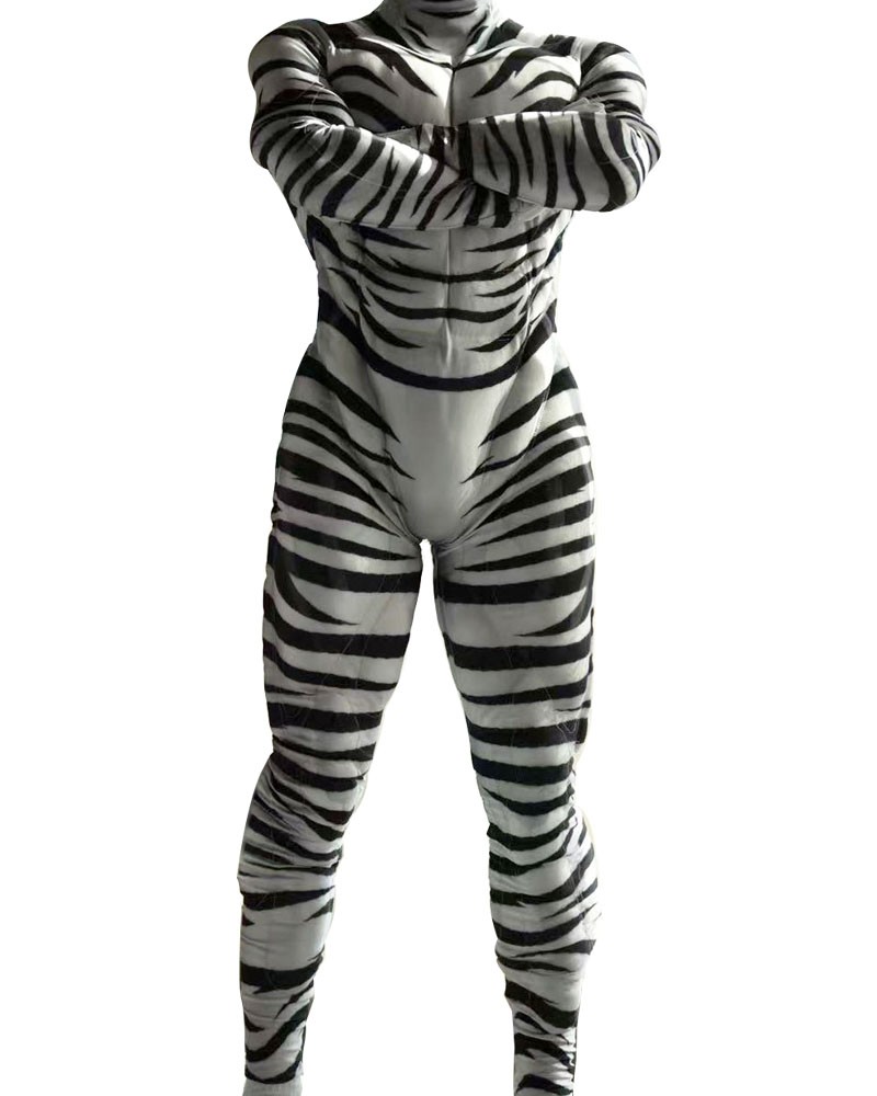 Zebra Muscle Zentai Suit