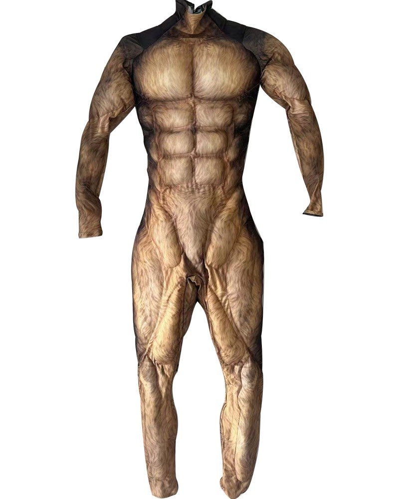 Schäferhund-Muskel-Zentai | 4-Wege-Stretch 3D-Körperformung für Polizei-Cosplay