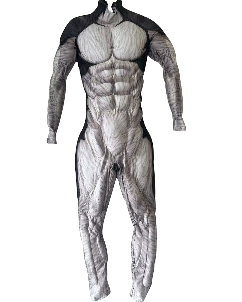 Toon-Husky-Muskel-Zentai | 4-Wege-Stretch 3D-Körperformung für Tier-Cosplay